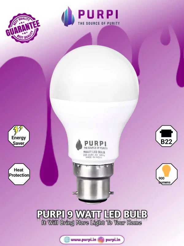 purpi 9watt led bulb