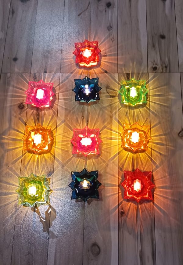 Water Sensor Rangoli Diya (Multicolour)