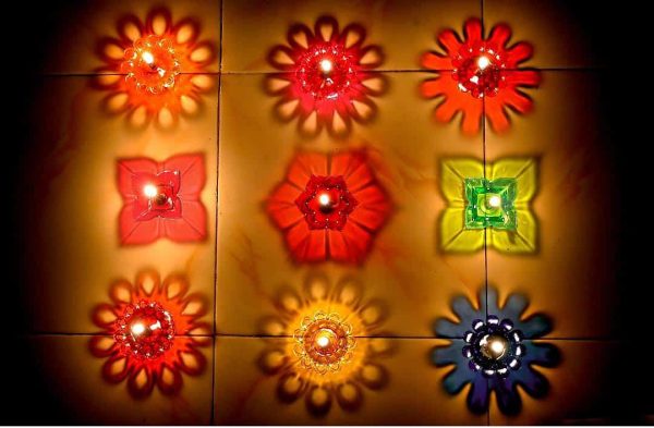 Water Sensor Rangoli Diya (Multicolour)